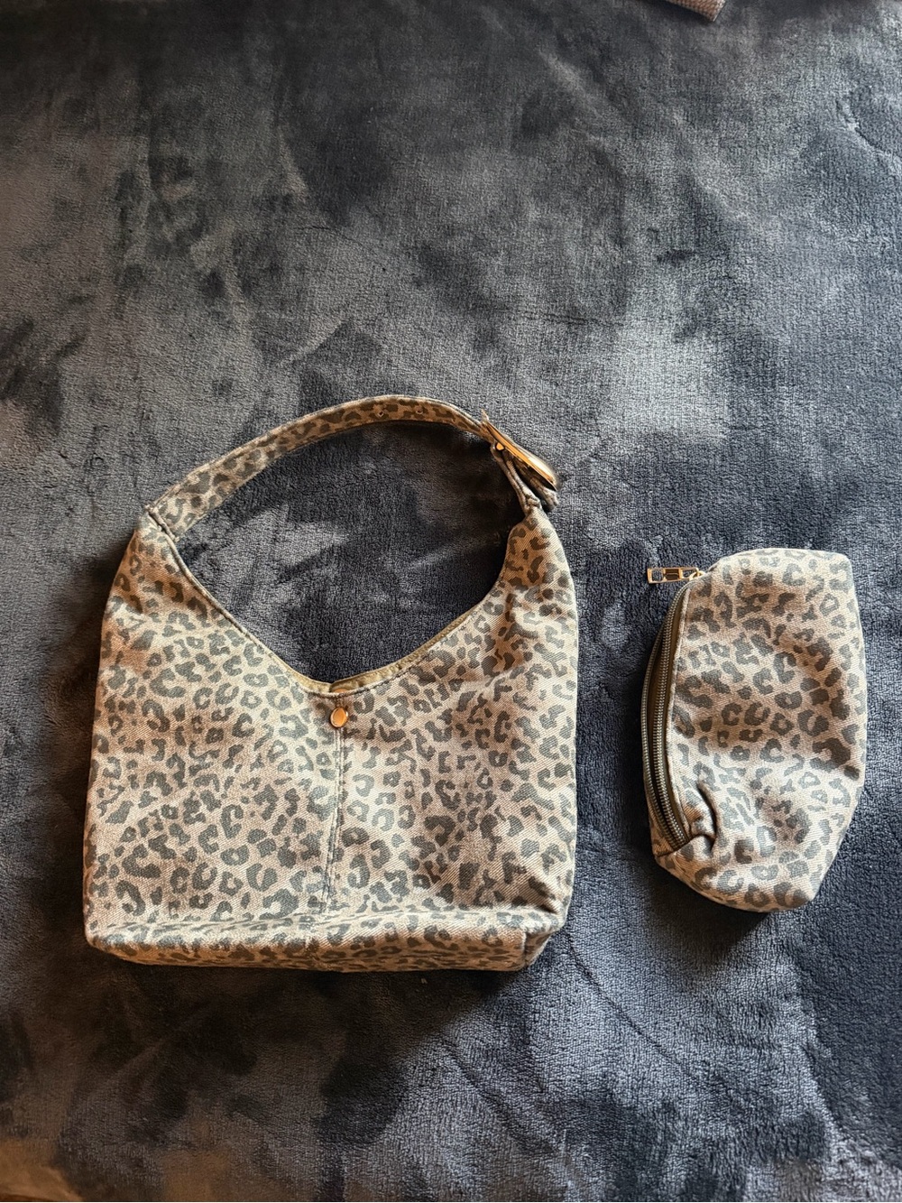 Anthropologie Love knot mini buckle slouchy bag with pouch